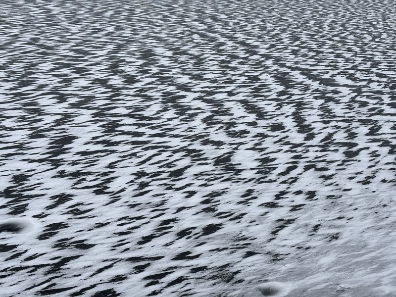 Wind-carved ripples in a snowfield